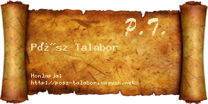 Pósz Talabor névjegykártya